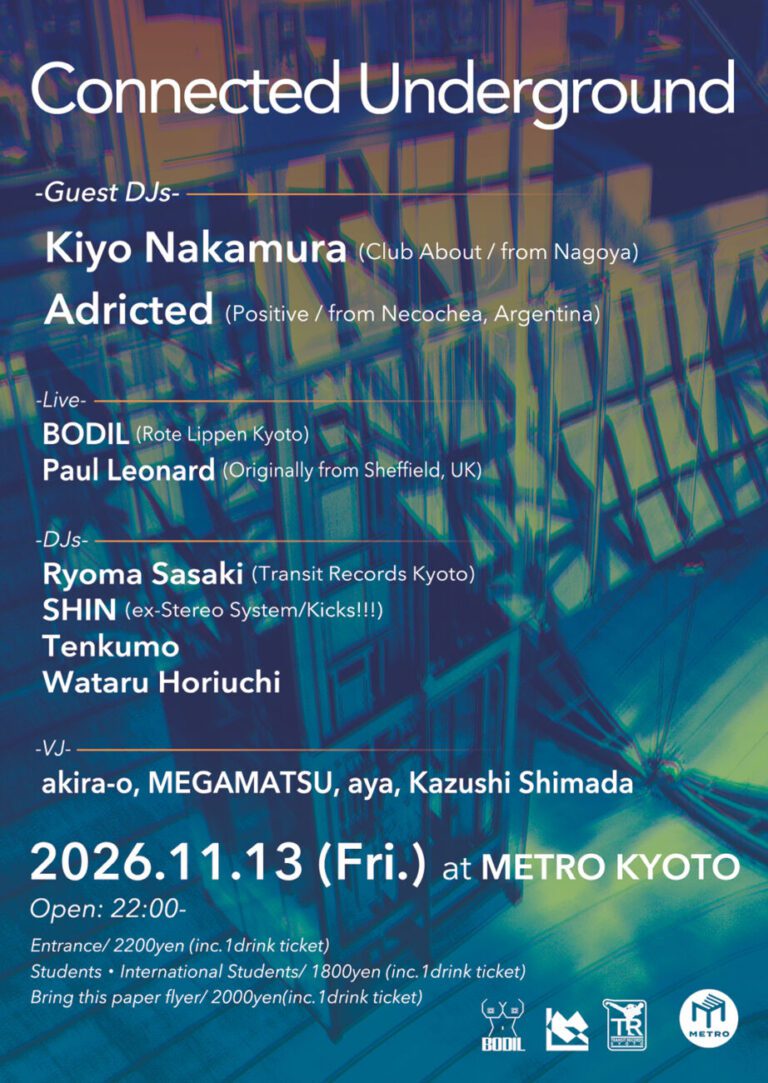 Connected Underground with Kiyo Nakamura (Club About / from Nagoya), Adricted (Positive / from Argentina)